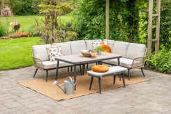 GI Allasio lounge-dining hoekset (6-delig) - Carbon black/Zand