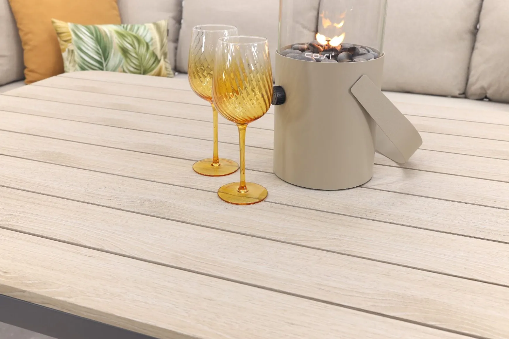 GI Allasio lounge-dining hoekset (6-delig) - Carbon black/Zand