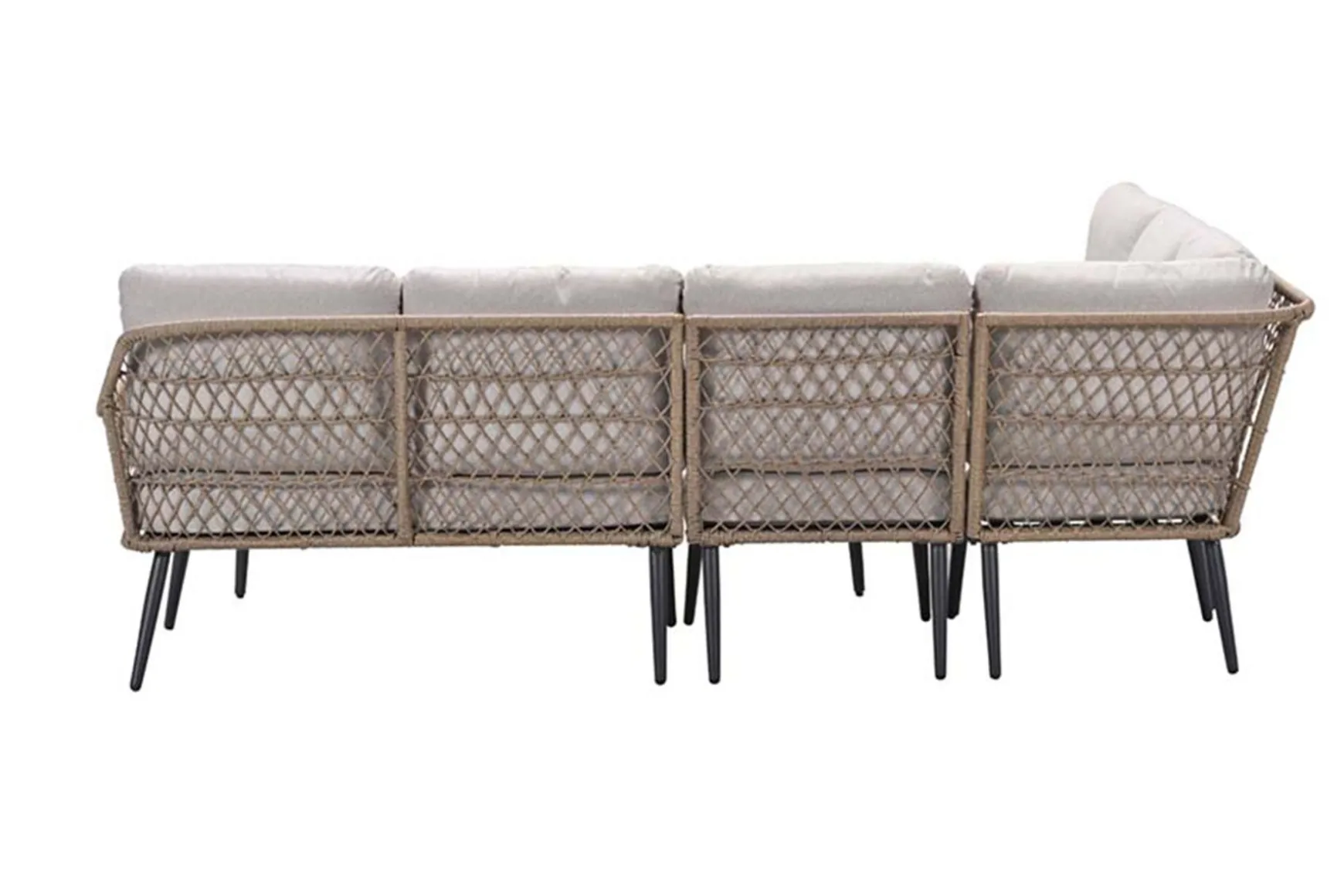 GI Allasio lounge-dining hoekset (6-delig) - Carbon black/Zand
