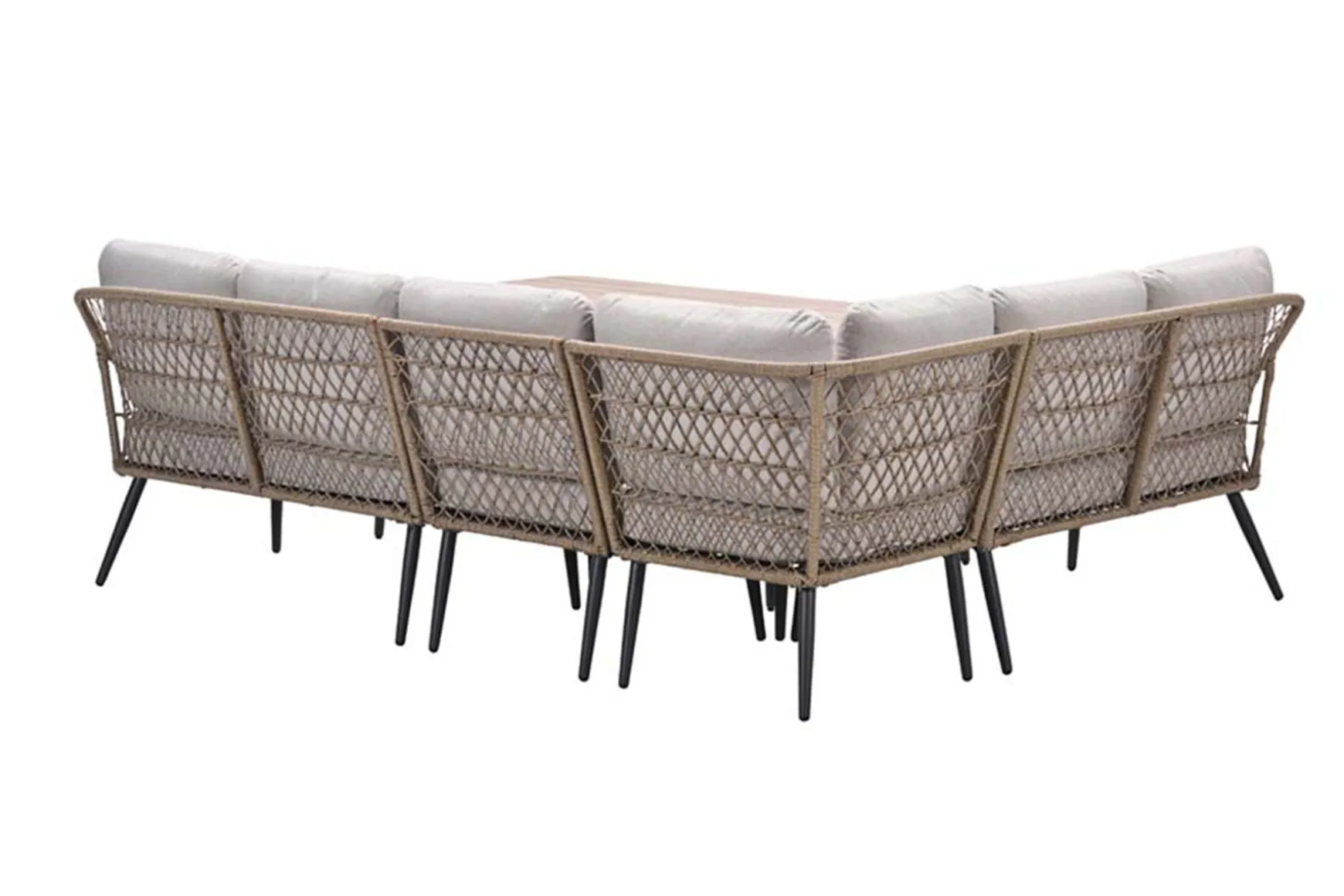 GI Allasio lounge-dining hoekset (6-delig) - Carbon black/Zand