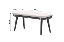 GI Allasio lounge-dining hoekset (6-delig) - Carbon black/Zand