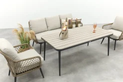 GI Allasio naturel rope lounge-/diningset (4-dlg)