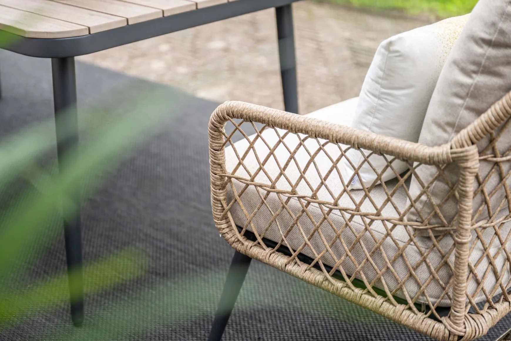 GI Allasio naturel rope lounge-/diningset (4-dlg)