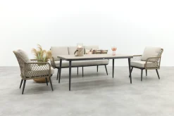 GI Allasio naturel rope lounge-/diningset (4-dlg)