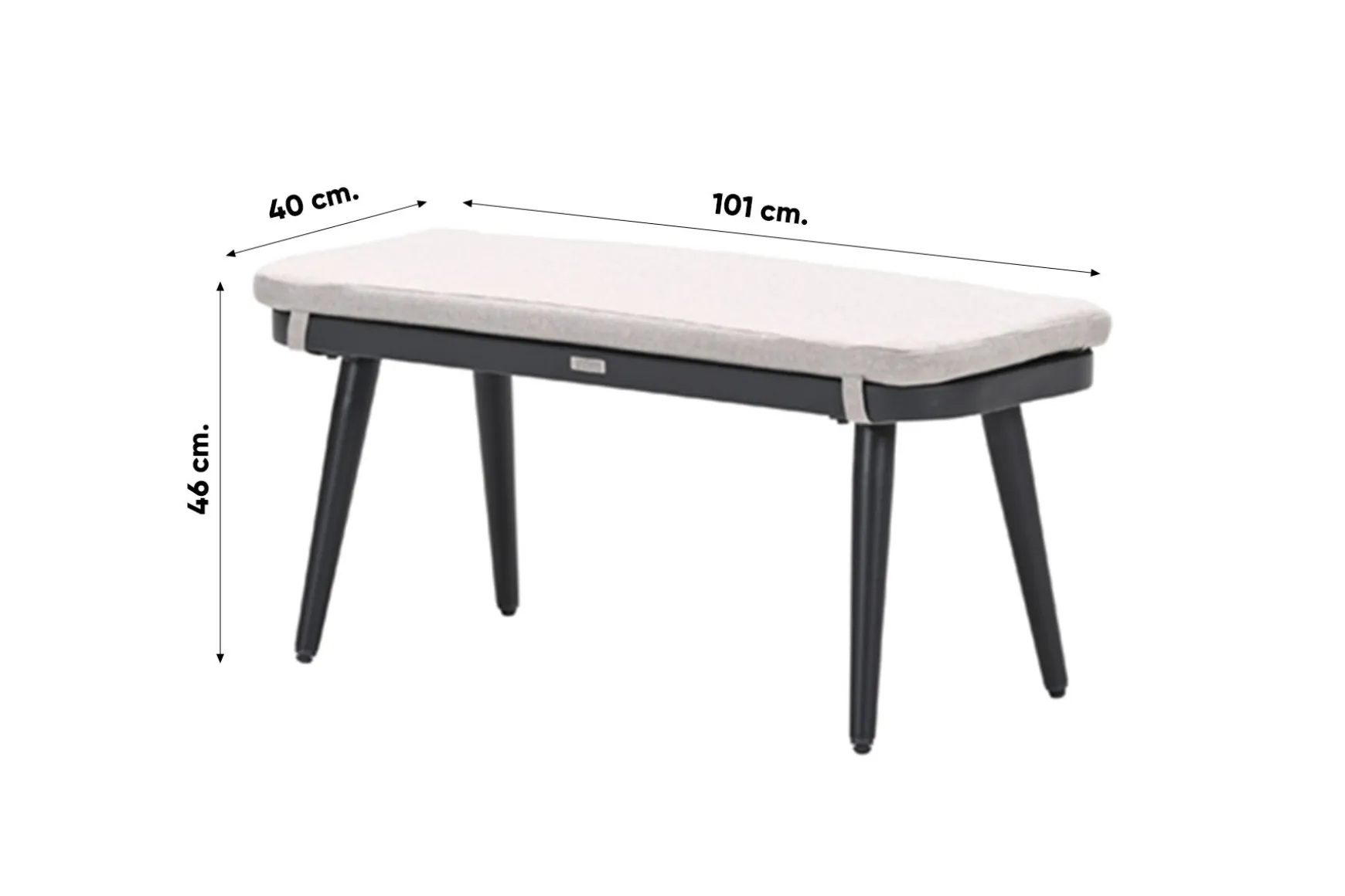 GI Allasio tuinbank - Carbon black/Zand