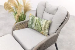 GI Andorra loungestoel + hocker - Taupe/Zand OP=OP