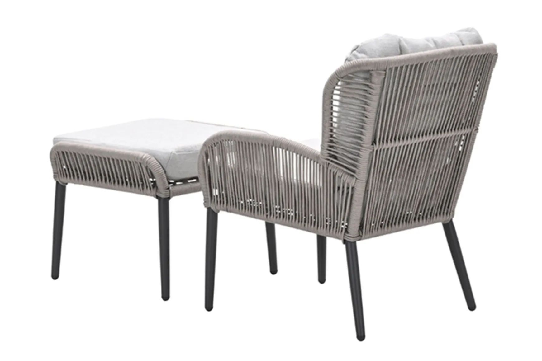 GI Andorra loungestoel + hocker - Taupe/Zand OP=OP