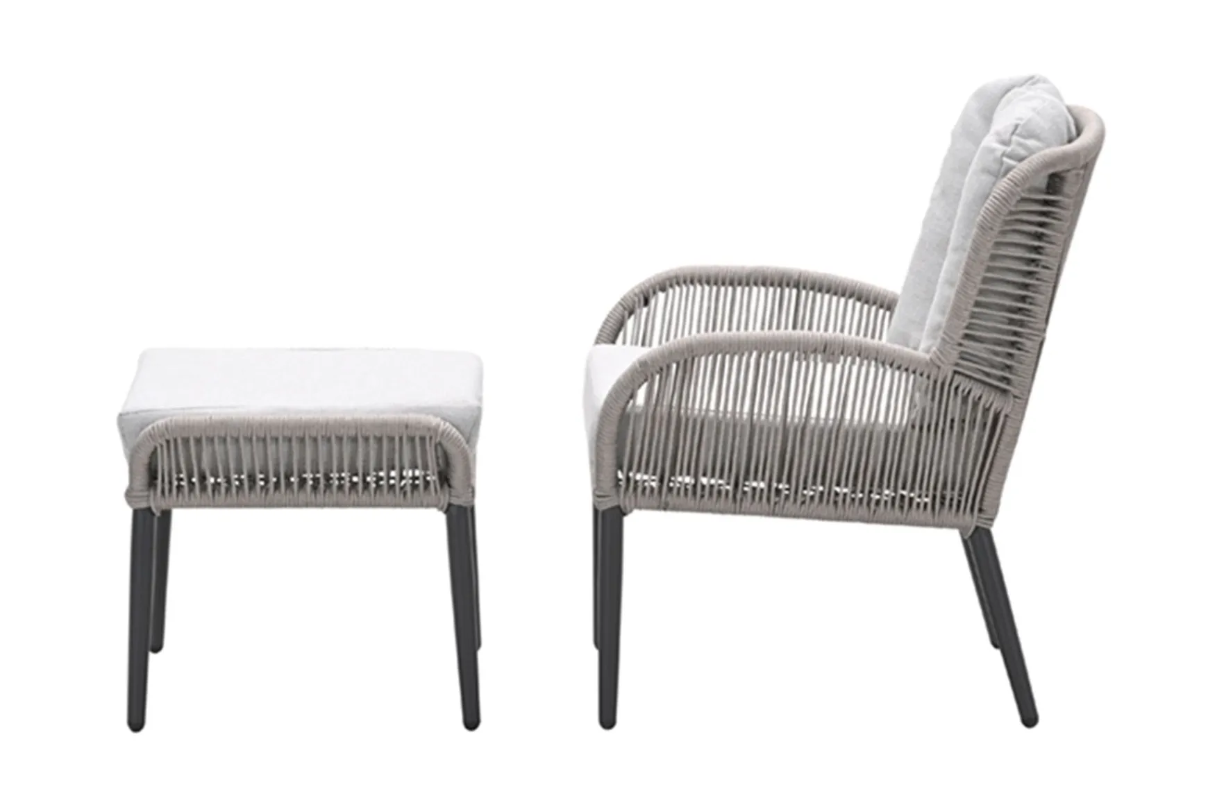 GI Andorra loungestoel + hocker - Taupe/Zand OP=OP