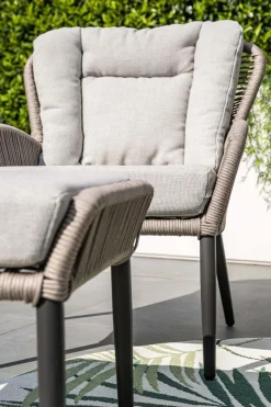GI Andorra loungestoel + hocker - Taupe/Zand OP=OP