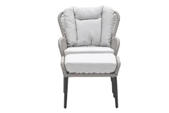 GI Andorra loungestoel + hocker - Taupe/Zand OP=OP