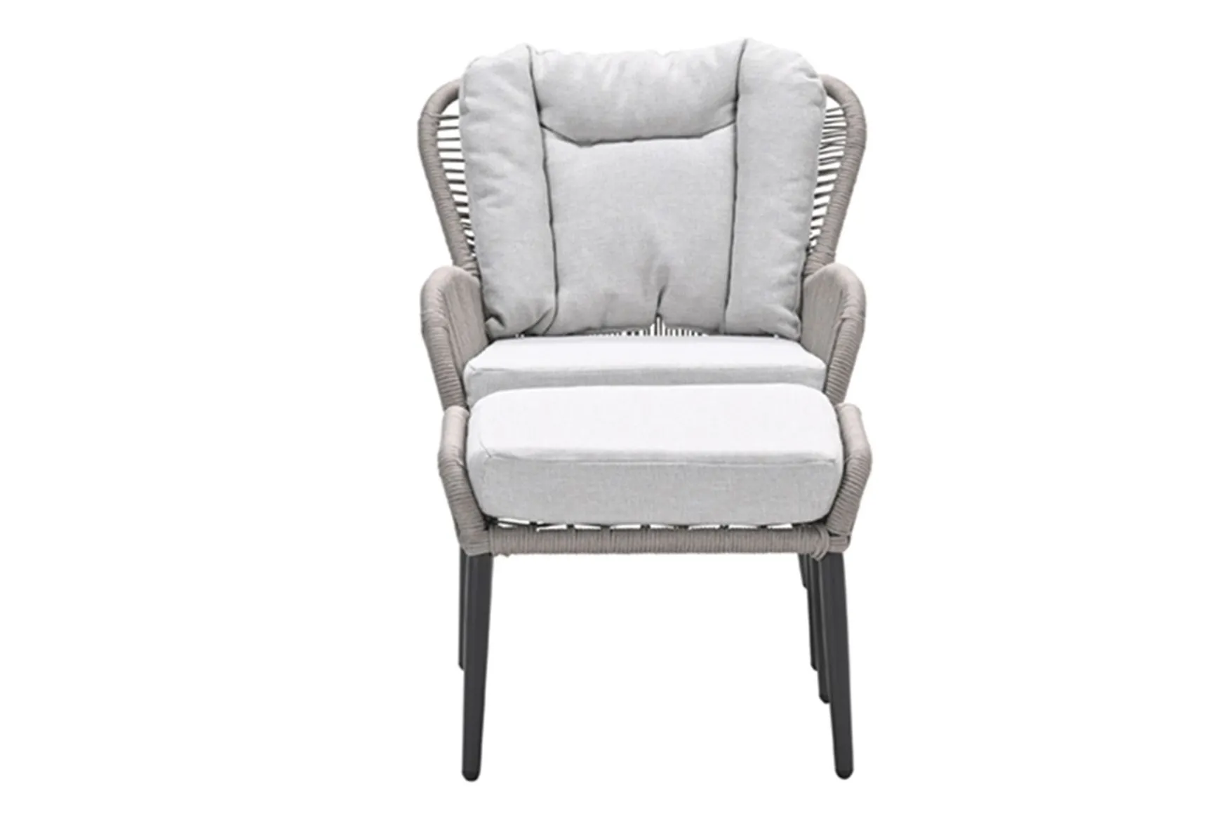 GI Andorra loungestoel + hocker - Taupe/Zand OP=OP