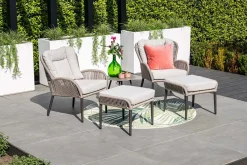GI Andorra/Velora loungestoel set - Taupe/Zand