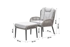 GI Andorra/Velora loungestoel set - Taupe/Zand