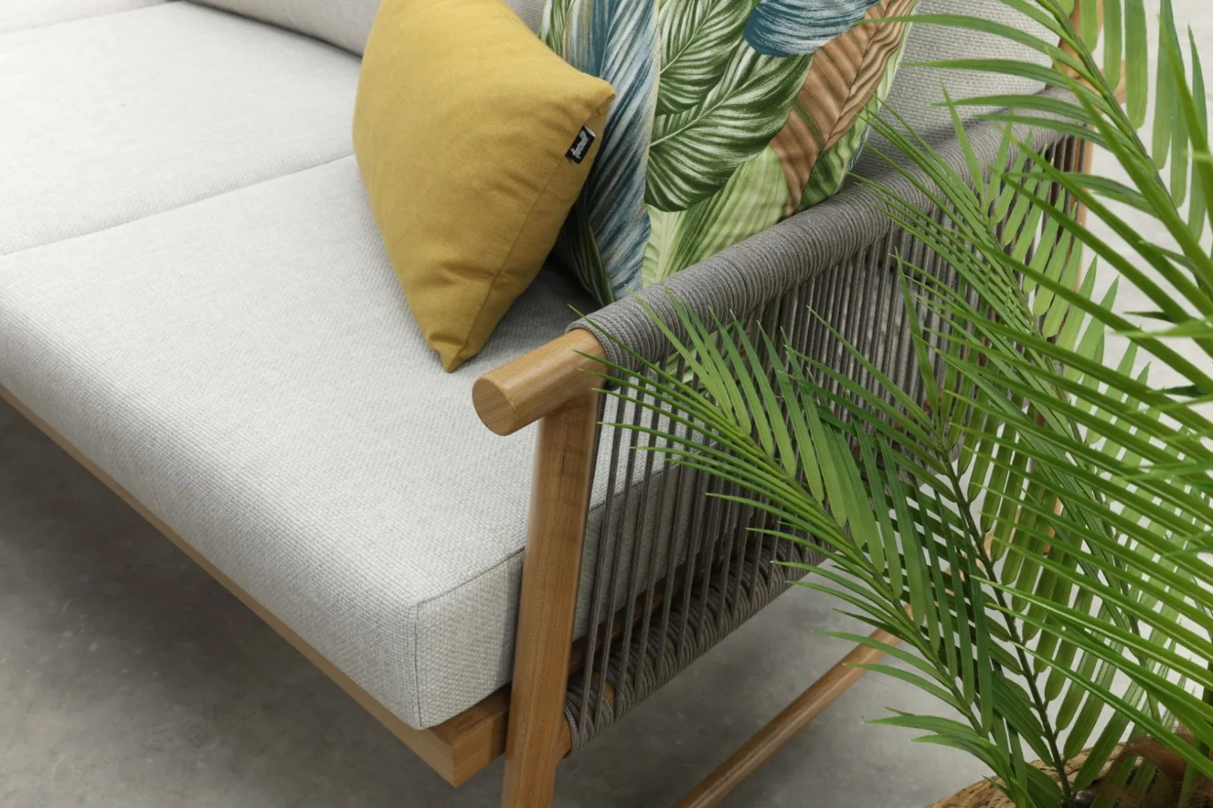 GI Bahama lounge-/diningset met sportbankje - Valley Sand/Teak look