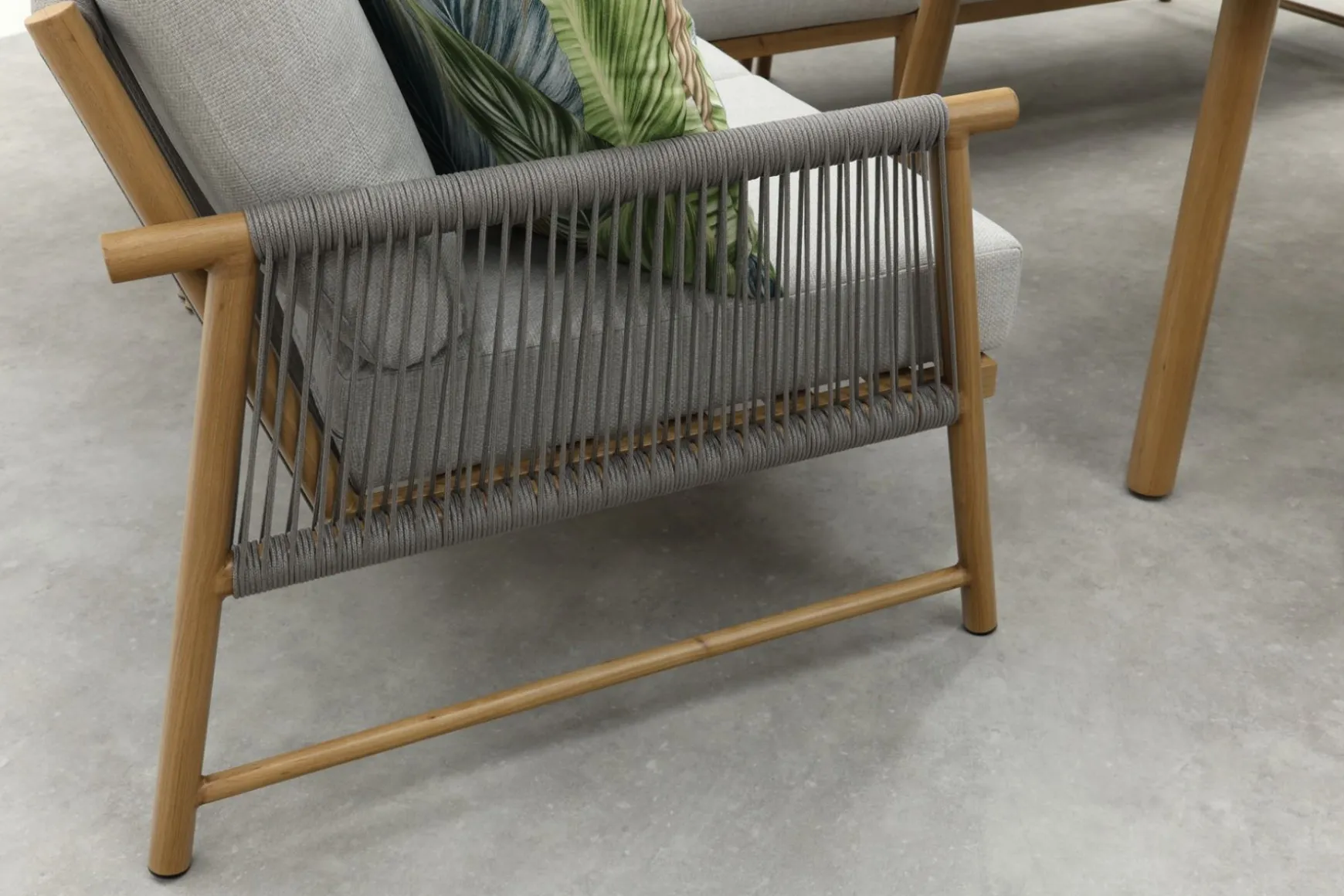 GI Bahama lounge-/diningset met sportbankje - Valley Sand/Teak look