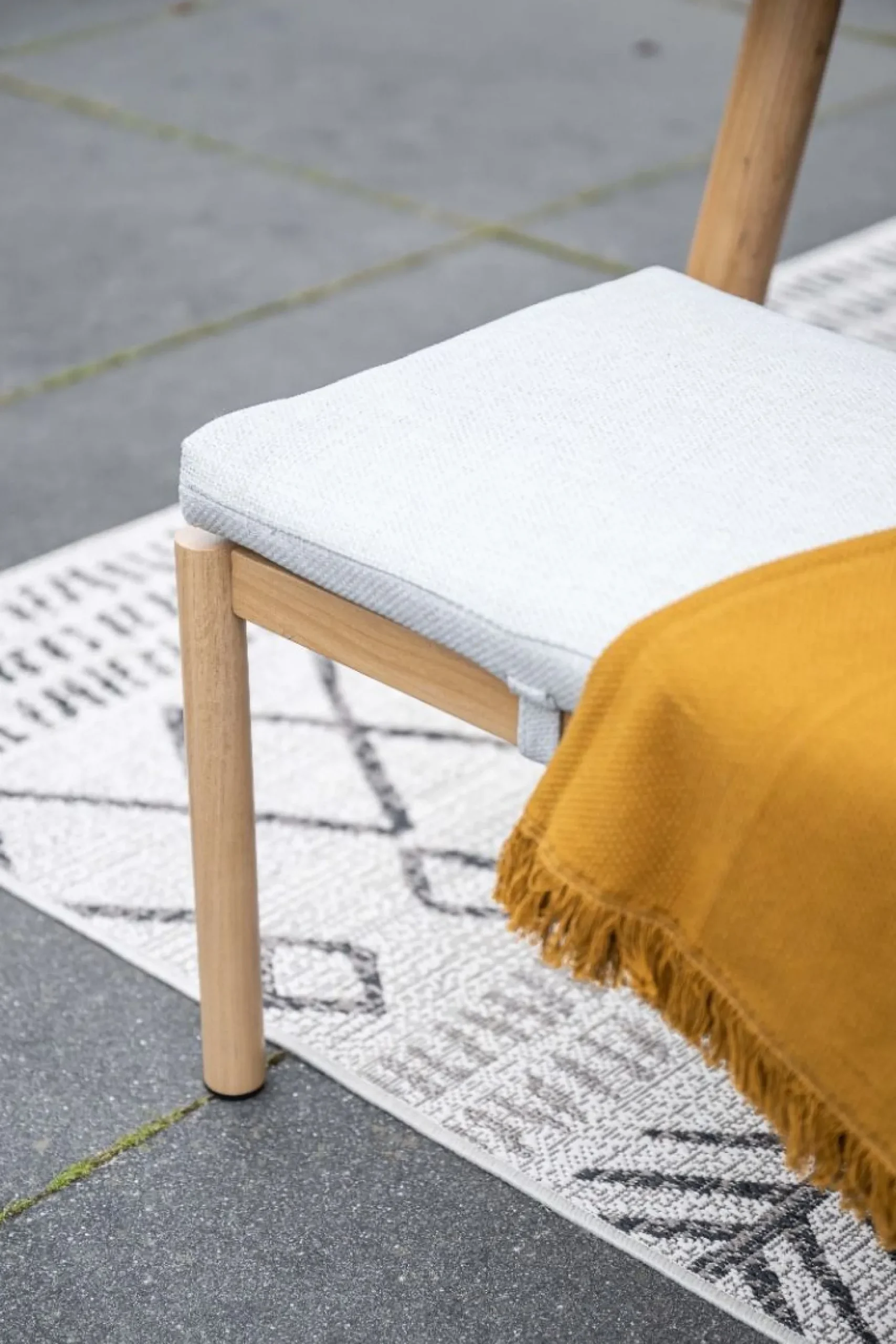 GI Bahama lounge-/diningset met sportbankje - Valley Sand/Teak look