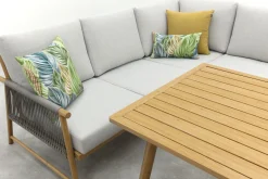 GI Bahama lounge-/diningset met sportbankje - Valley Sand/Teak look