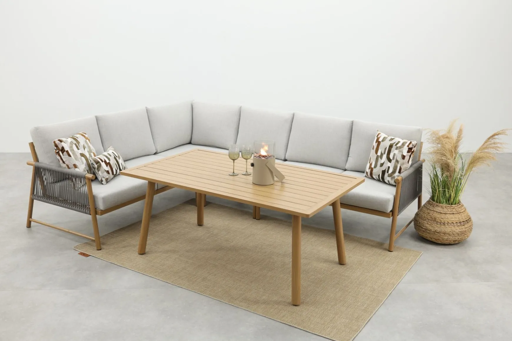 GI Bahama lounge-/diningset - Valley Sand/Teak look