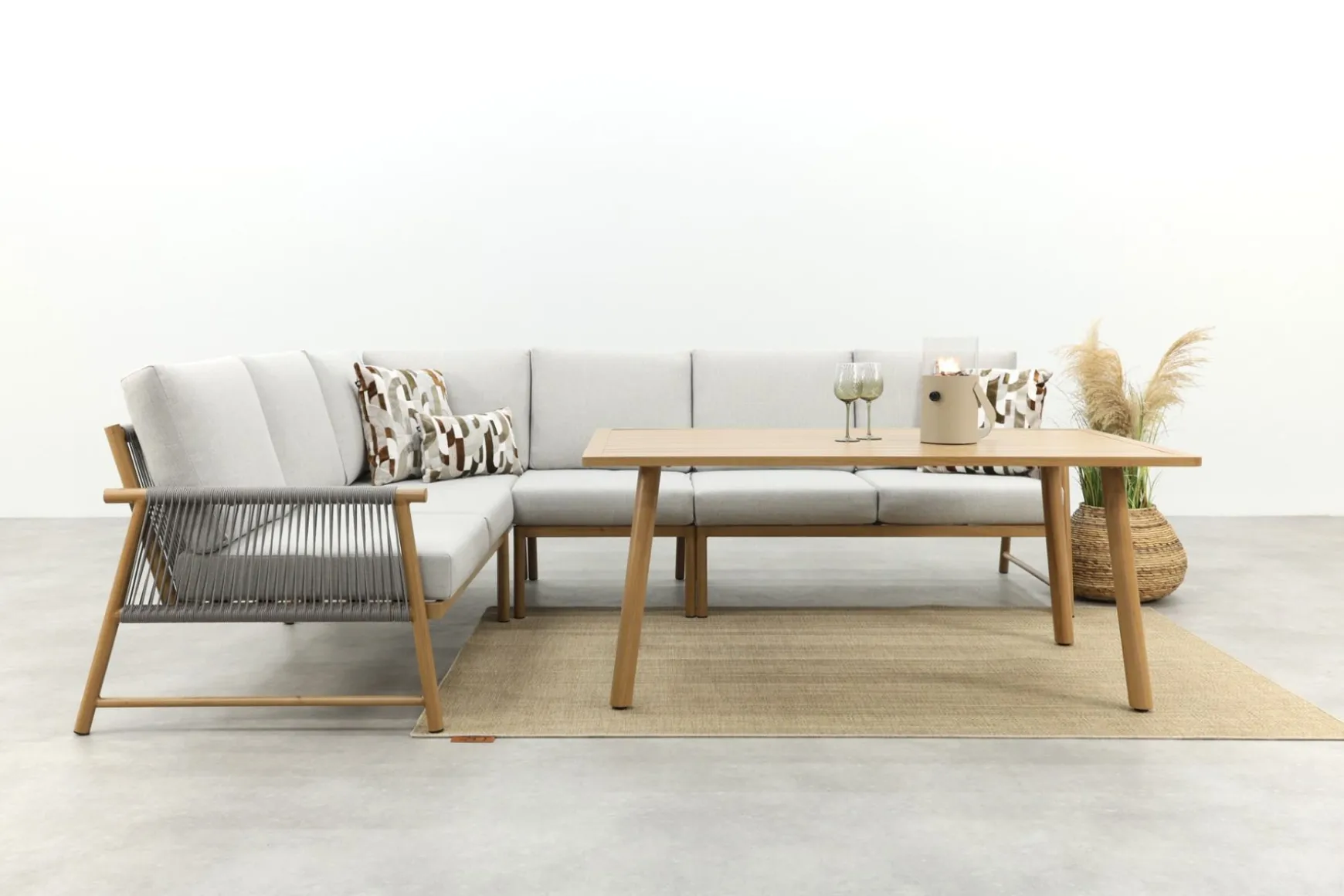 GI Bahama lounge-/diningset - Valley Sand/Teak look