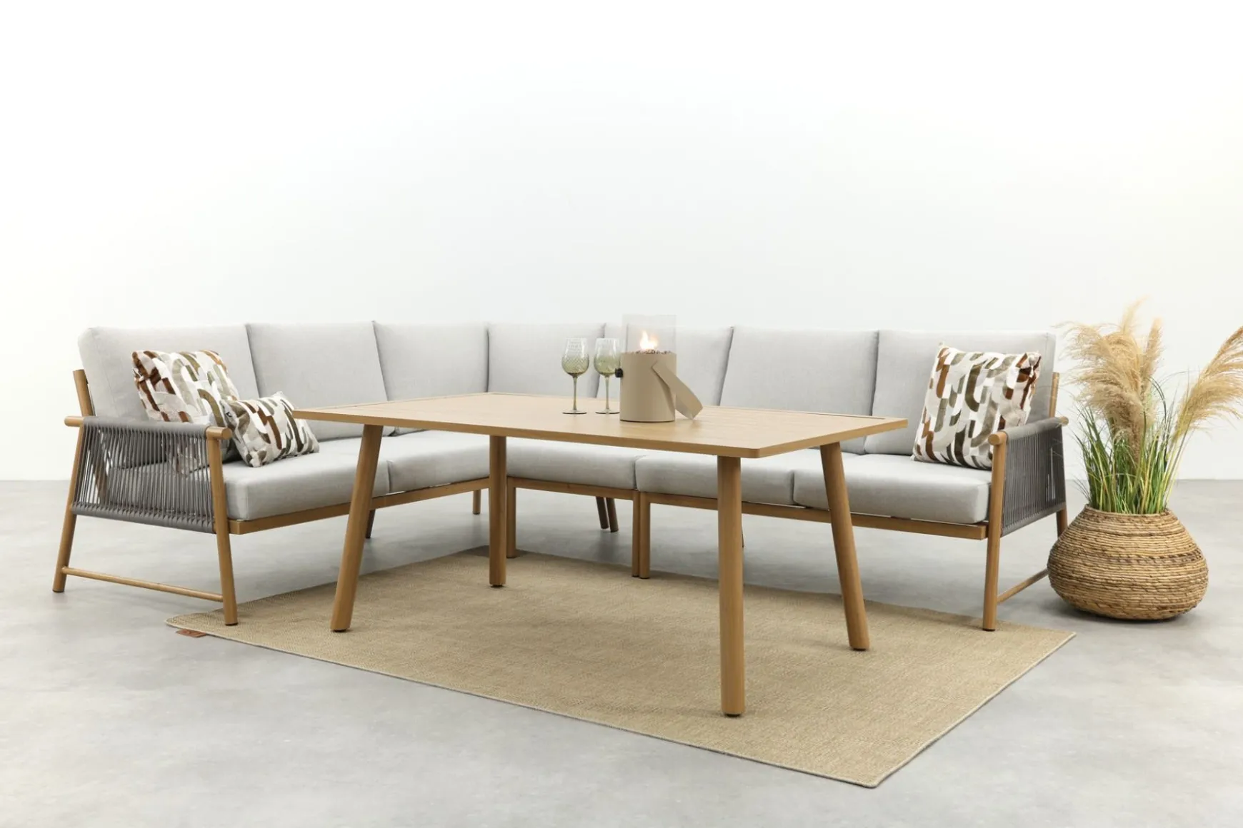 GI Bahama lounge-/diningset - Valley Sand/Teak look