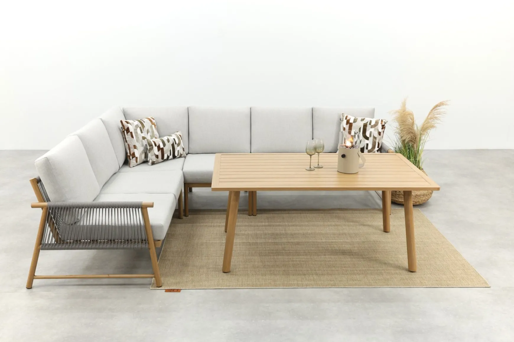 GI Bahama lounge-/diningset - Valley Sand/Teak look