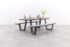 GI Bell ovale 6-persoons picknicktafel 220x193cm.