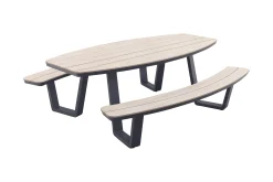 GI Bell ovale 6-persoons picknicktafel 220x193cm.