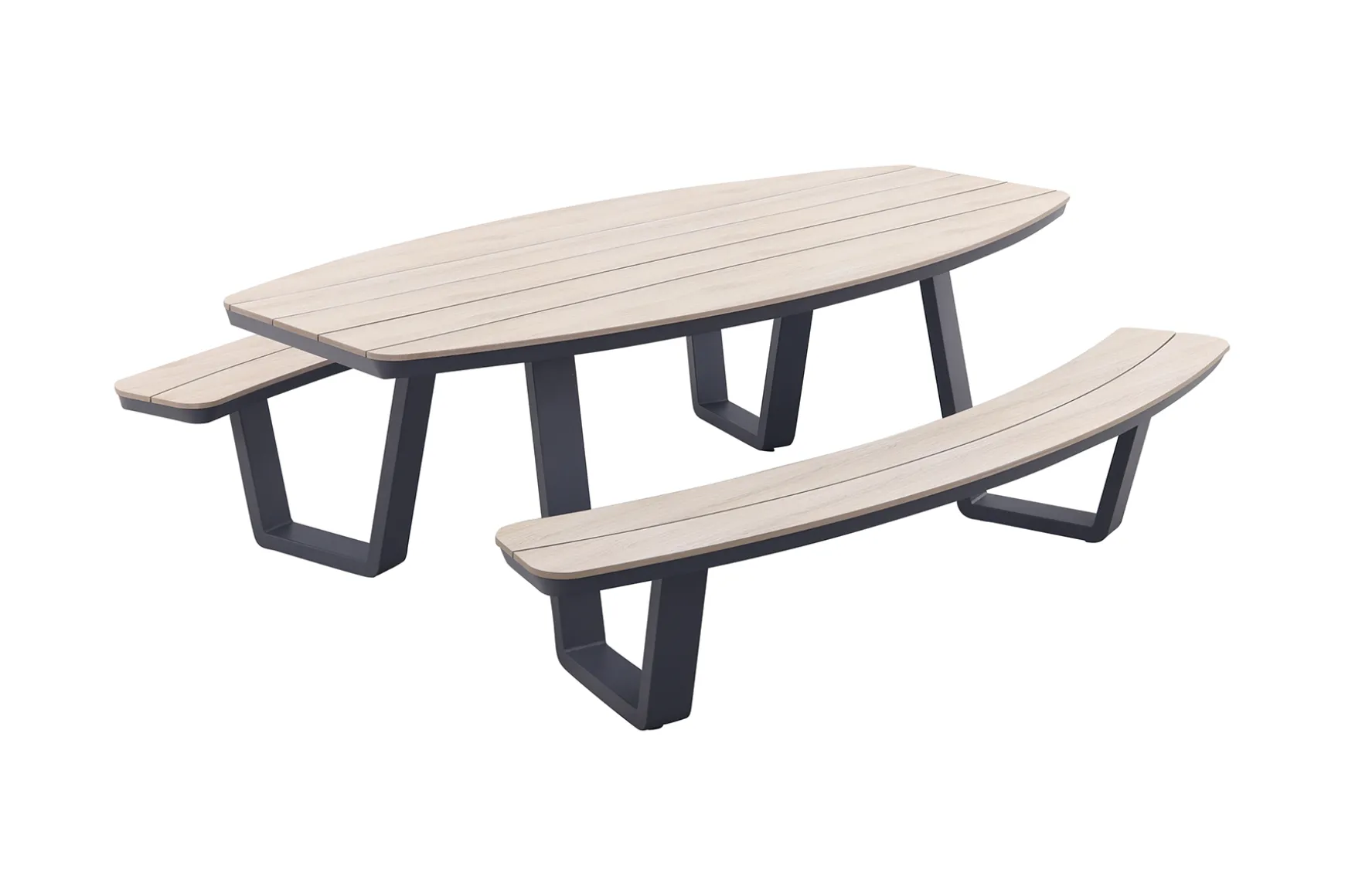 GI Bell ovale 6-persoons picknicktafel 220x193cm.