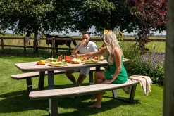 GI Bell ovale 6-persoons picknicktafel 220x193cm.