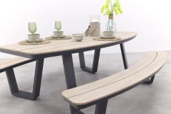 GI Bell ovale 6-persoons picknicktafel 220x193cm.