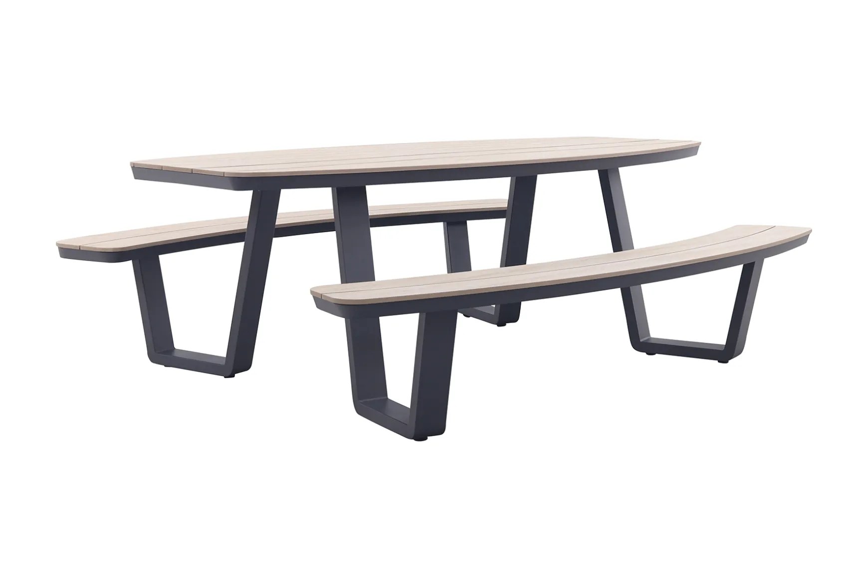 GI Bell ovale 6-persoons picknicktafel 220x193cm.