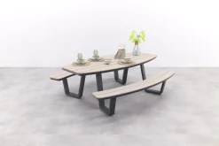 GI Bell ovale 6-persoons picknicktafel 220x193cm.