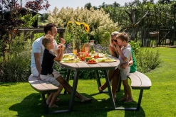GI Bell ovale 6-persoons picknicktafel 220x193cm.