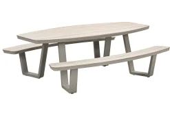 GI Bell ovale 6-persoons picknicktafel 220x193 cm. - Taupe