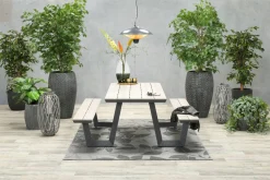 GI Bell picknicktafel 200 x 178 cm. - Carbon black