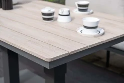 GI Cyprus up&down verstelbare houtlook tuintafel 150x87 cm. - Carbon Black