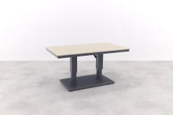 GI Cyprus up&down verstelbare houtlook tuintafel 150x87 cm. - Carbon Black