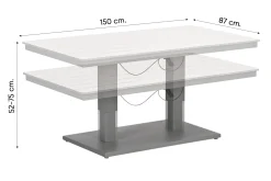 GI Cyprus up&down verstelbare houtlook tuintafel 150x87 cm. - Taupe