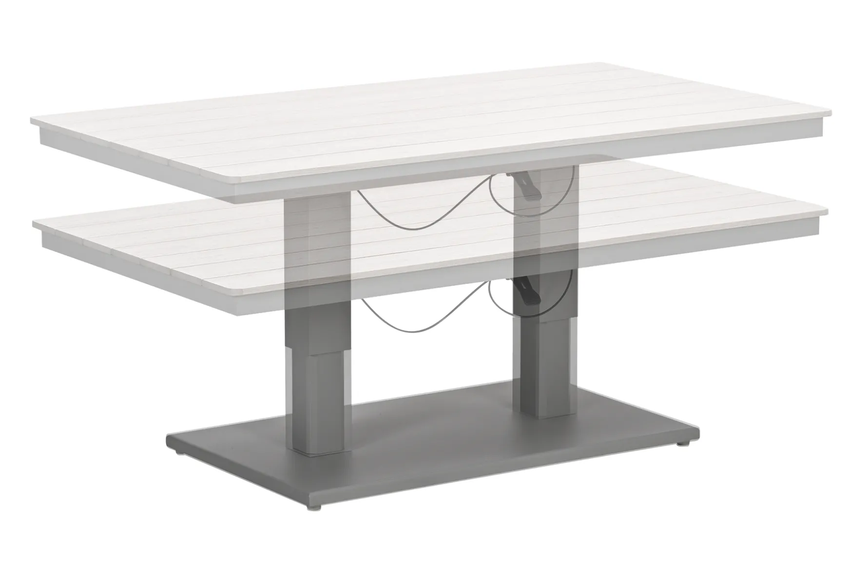 GI Cyprus up&down verstelbare houtlook tuintafel 150x87 cm. - Taupe
