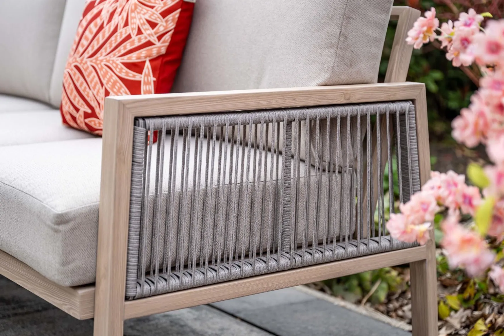 GI Decala rope lounge-/diningset incl. tuinbank - Teak/Zand