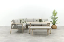GI Decala rope lounge-/diningset incl. tuinbank - Teak/Zand
