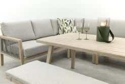 GI Decala rope lounge-/diningset incl. tuinbank - Teak/Zand