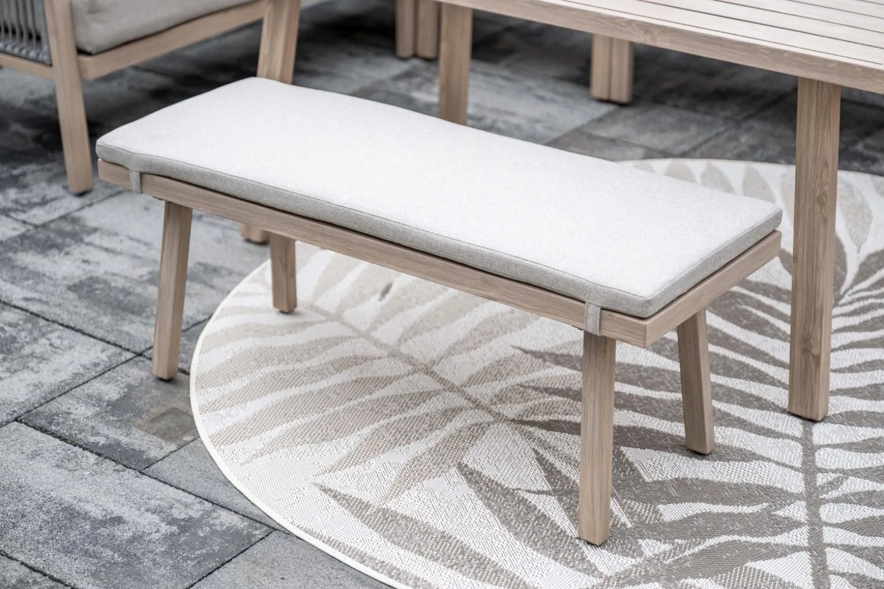 GI Decala rope lounge-/diningset incl. tuinbank - Teak/Zand