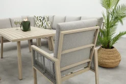 GI Decala rope lounge-/diningset incl. tuinbank - Teak/Zand