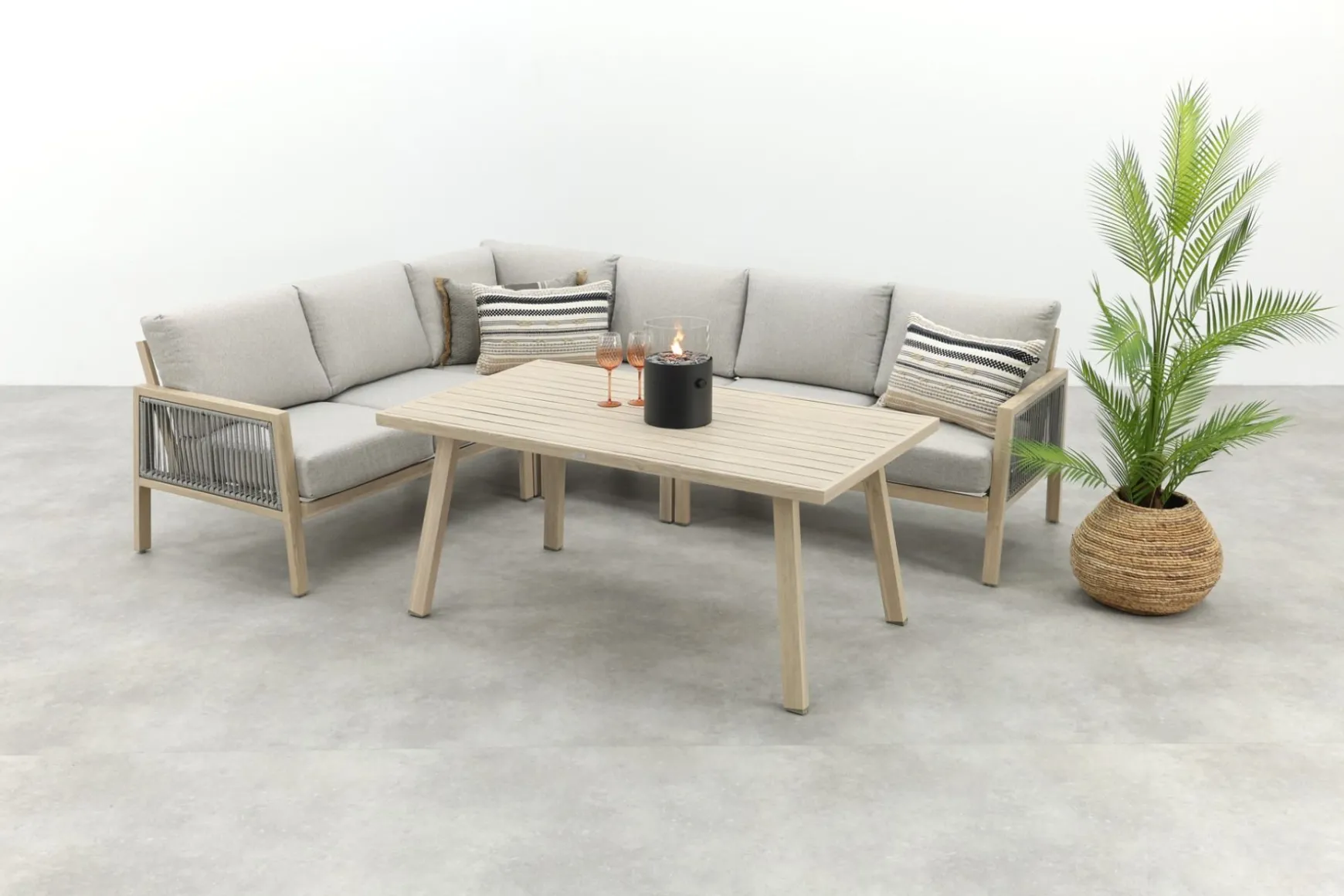GI Decala rope lounge-/diningset - Teak/Zand