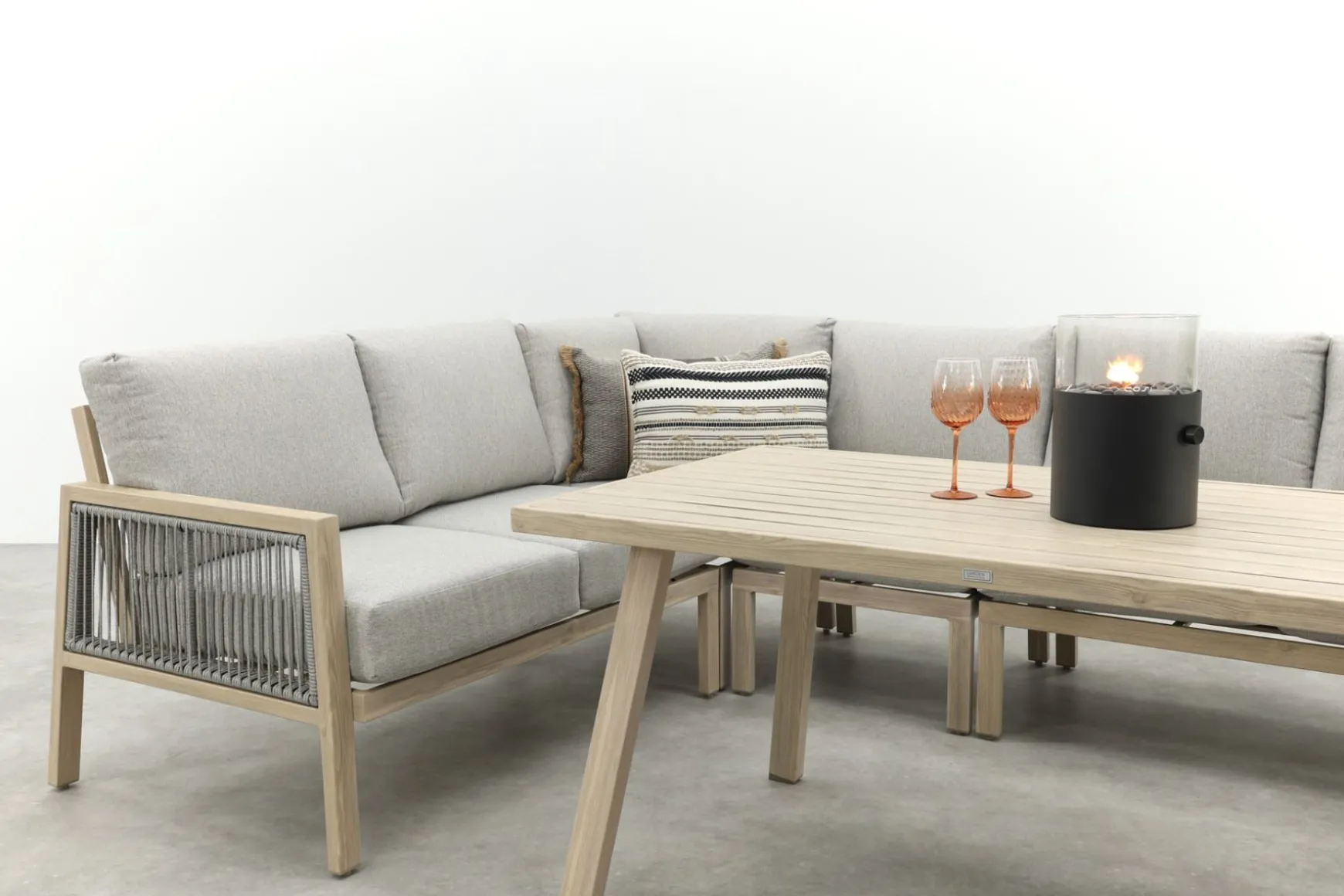 GI Decala rope lounge-/diningset - Teak/Zand
