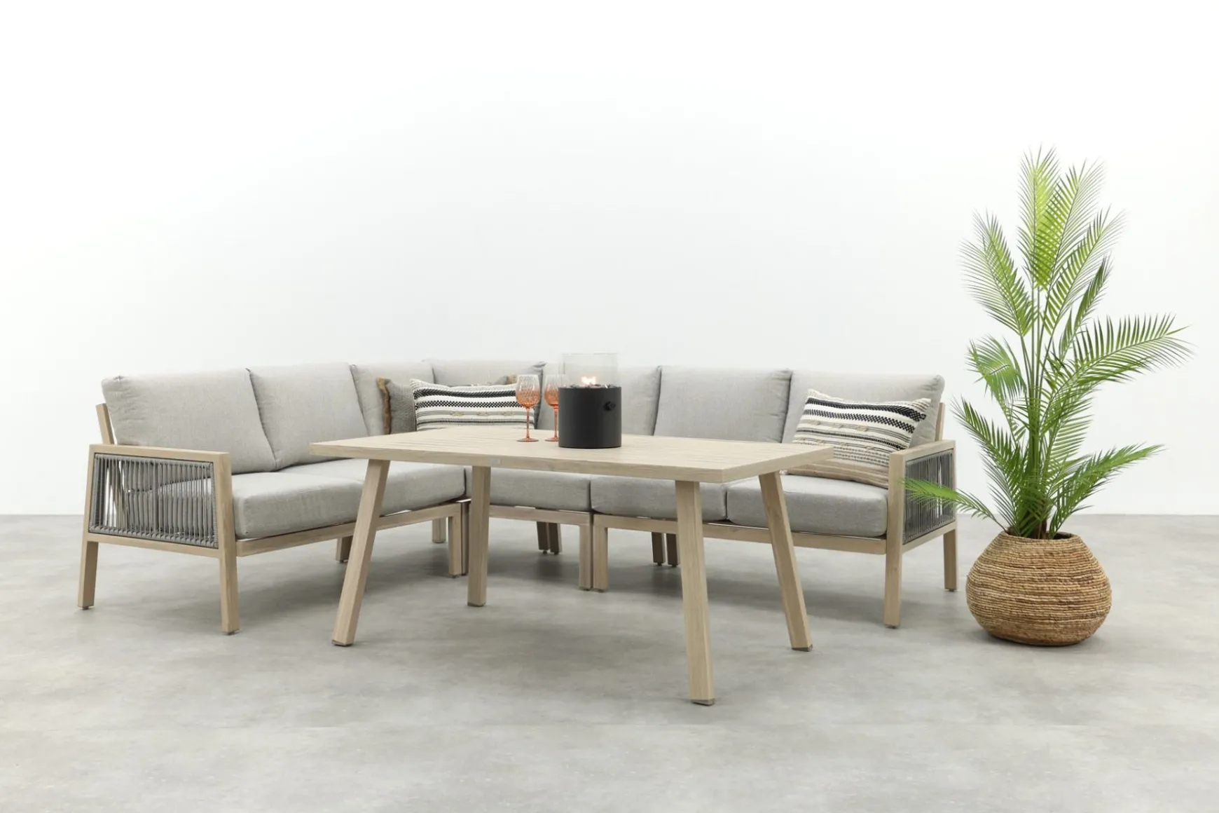 GI Decala rope lounge-/diningset - Teak/Zand