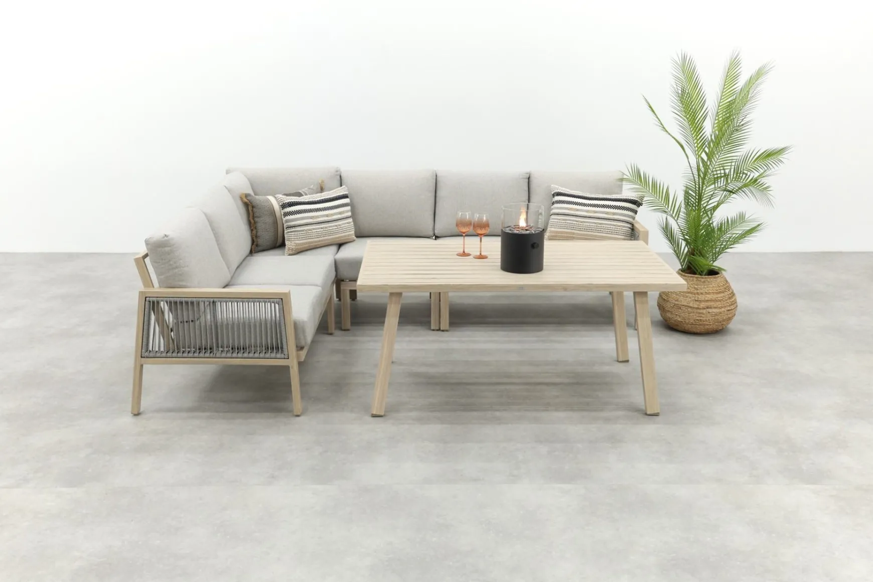 GI Decala rope lounge-/diningset - Teak/Zand