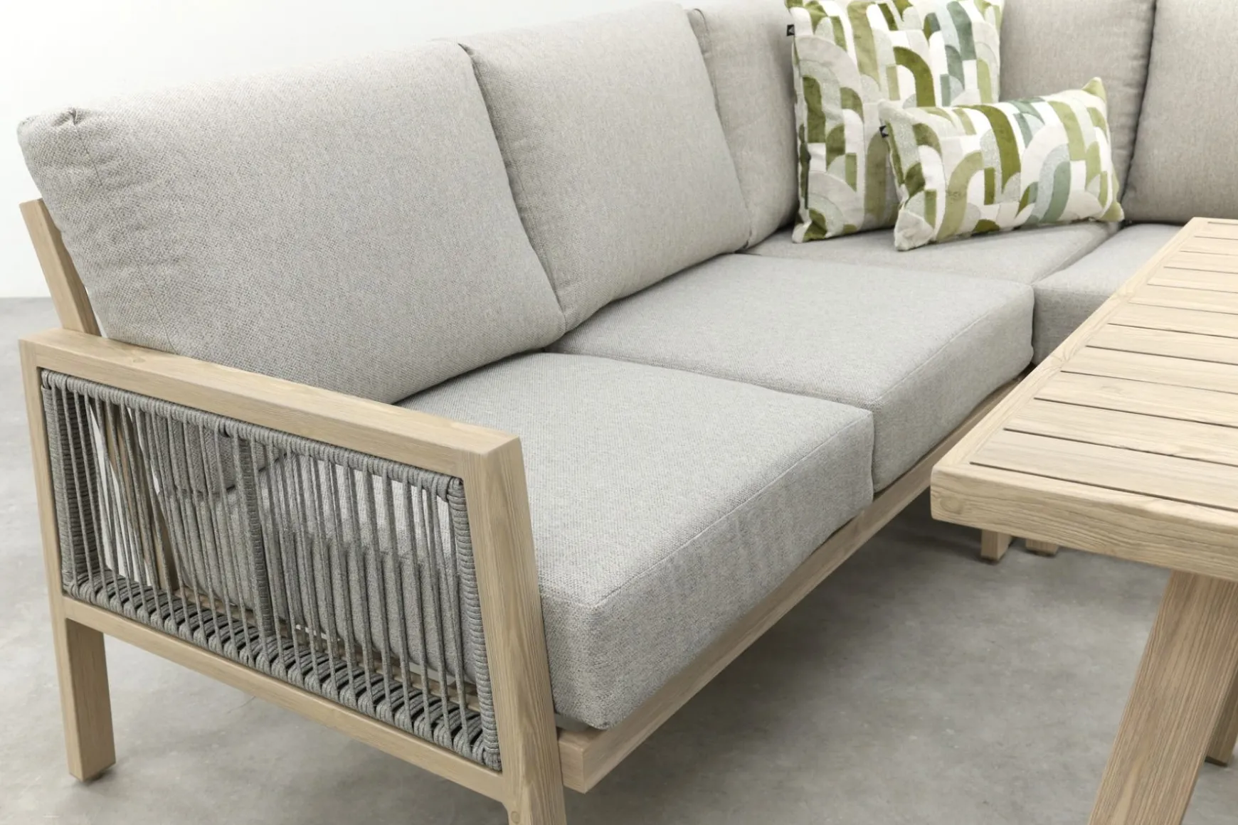 GI Decala rope lounge-/diningset incl. stoel & tuinbank - Teak/Zand