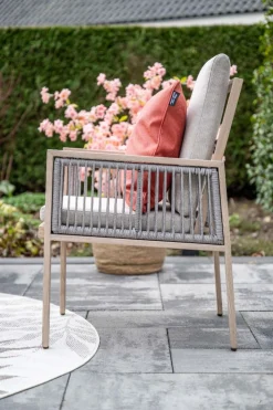 GI Decala rope lounge-/diningset incl. stoel & tuinbank - Teak/Zand